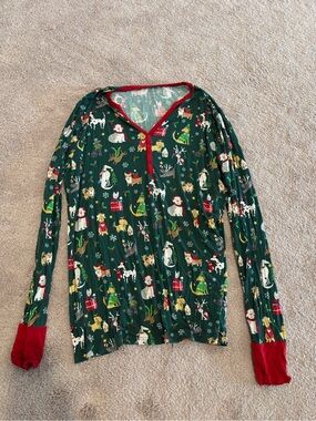 Little Sleepies Holiday Hounds Long-Sleeve Women’s Large Top